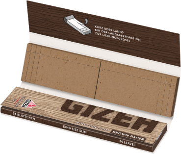 Gizeh BROWN King Size Slim + Filter Tips 26 Heftchen a 34 Blatt+Tips 26er T-Dsp.